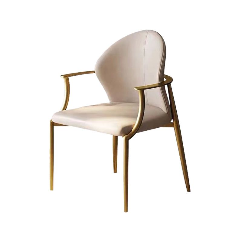 Modern Style Arm Chair Open Back Metal Dining Accent Chair for Home