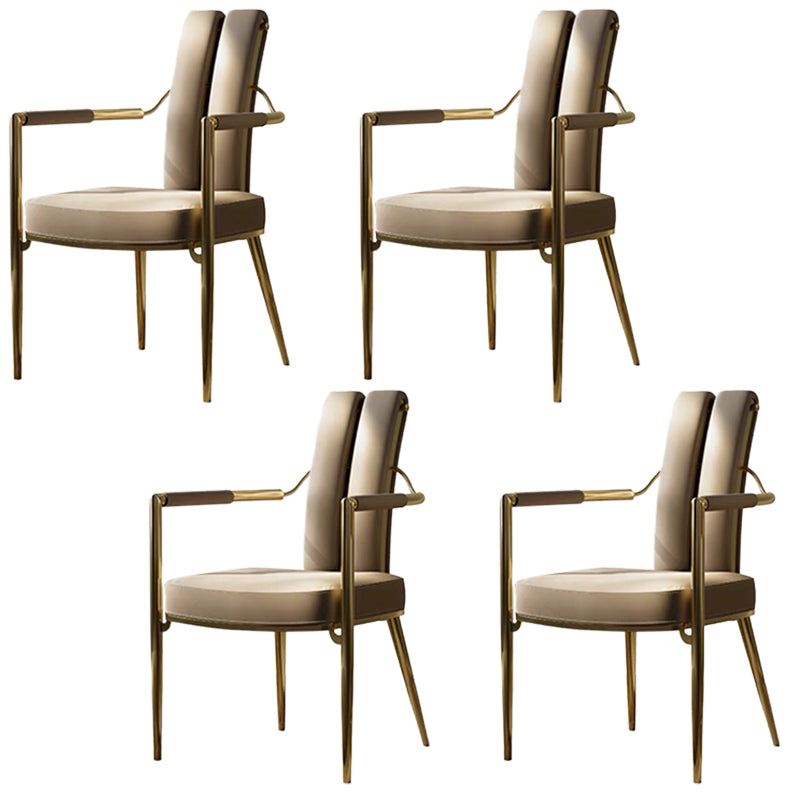 Modern Style Arm Chair Open Back Metal Dining Accent Chair for Home