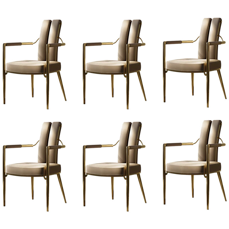 Modern Style Arm Chair Open Back Metal Dining Accent Chair for Home