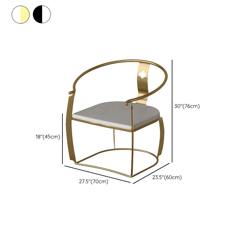 Modern Style Arm Chair Open Back Metal Dining Accent Chair for Home