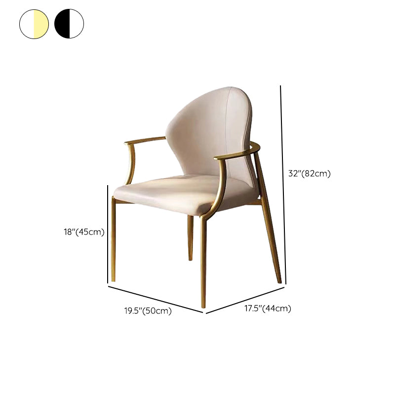 Modern Style Arm Chair Open Back Metal Dining Accent Chair for Home