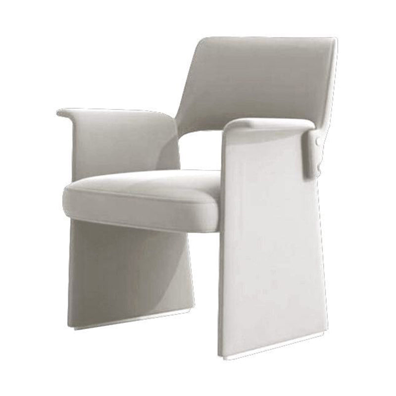 Modern Style Arm Chair Faux Leather Open Back Dining Chair for Dining Room