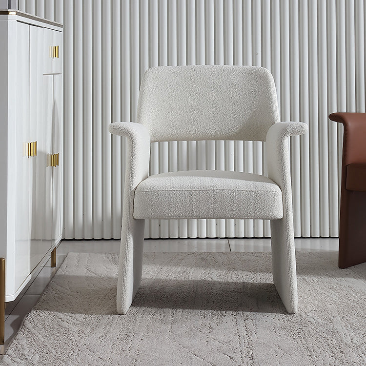 Modern Style Arm Chair Faux Leather Open Back Dining Chair for Dining Room