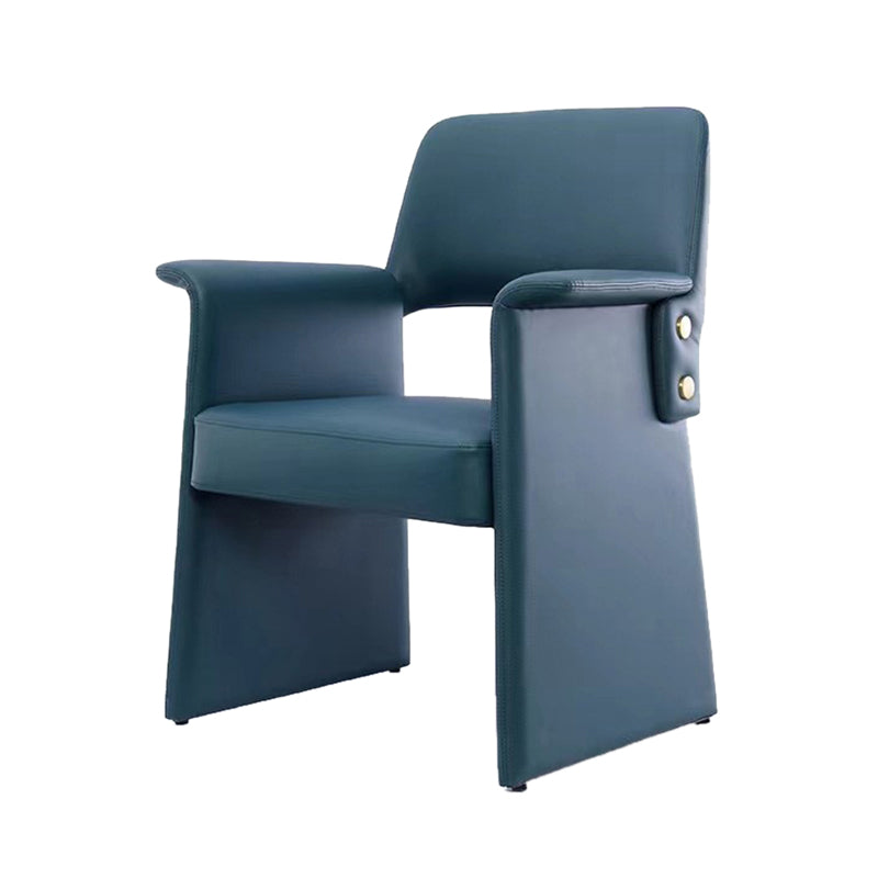 Modern Style Arm Chair Faux Leather Open Back Dining Chair for Dining Room