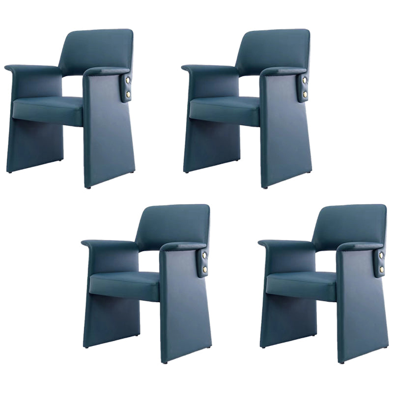 Modern Style Arm Chair Faux Leather Open Back Dining Chair for Dining Room