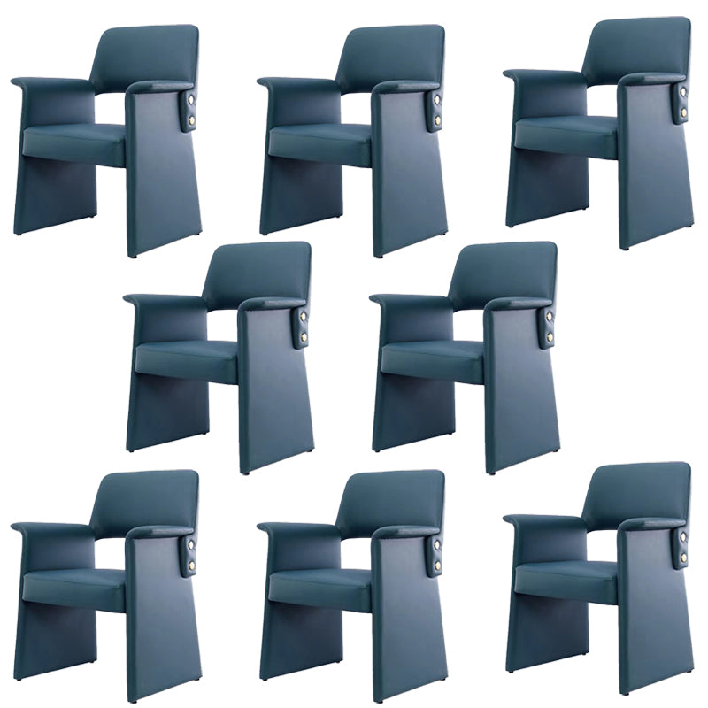 Modern Style Arm Chair Faux Leather Open Back Dining Chair for Dining Room