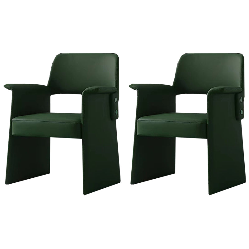 Modern Style Arm Chair Faux Leather Open Back Dining Chair for Dining Room