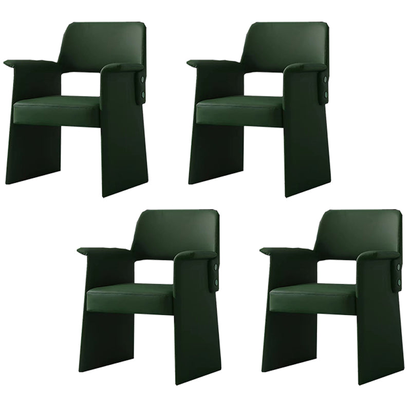 Modern Style Arm Chair Faux Leather Open Back Dining Chair for Dining Room