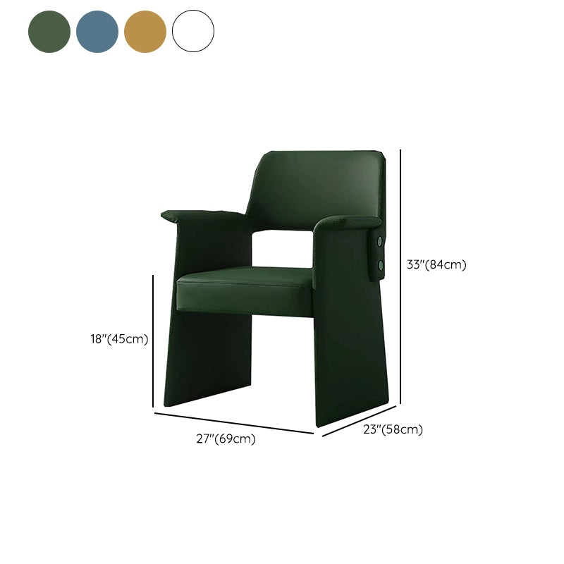 Modern Style Arm Chair Faux Leather Open Back Dining Chair for Dining Room