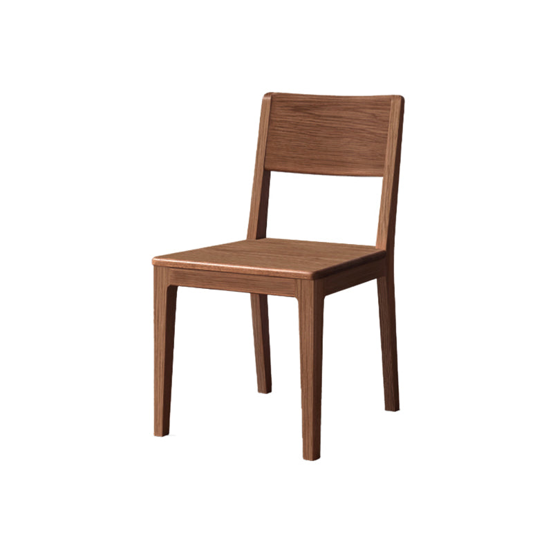 Nordic Armless Backrest Wood Chair with Wooden Legs for Dining Room