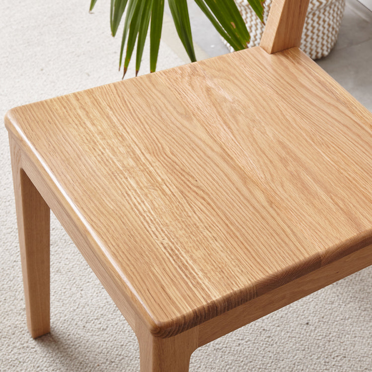 Nordic Armless Backrest Wood Chair with Wooden Legs for Dining Room