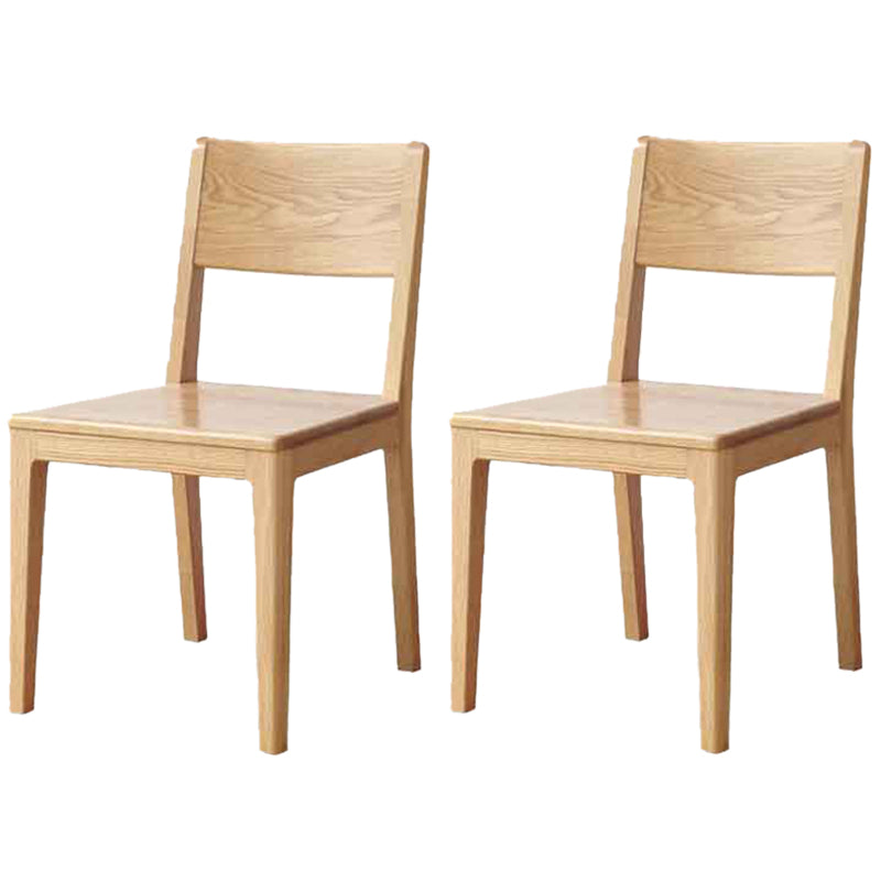 Nordic Armless Backrest Wood Chair with Wooden Legs for Dining Room