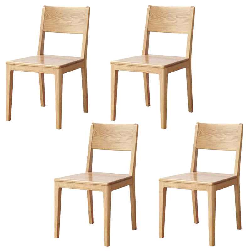 Nordic Armless Backrest Wood Chair with Wooden Legs for Dining Room