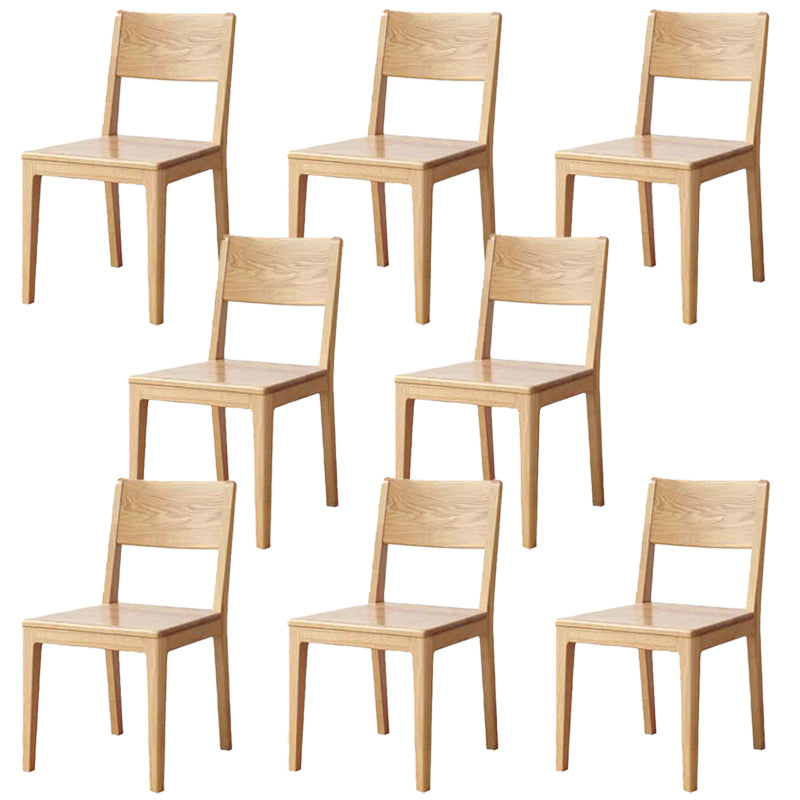 Nordic Armless Backrest Wood Chair with Wooden Legs for Dining Room