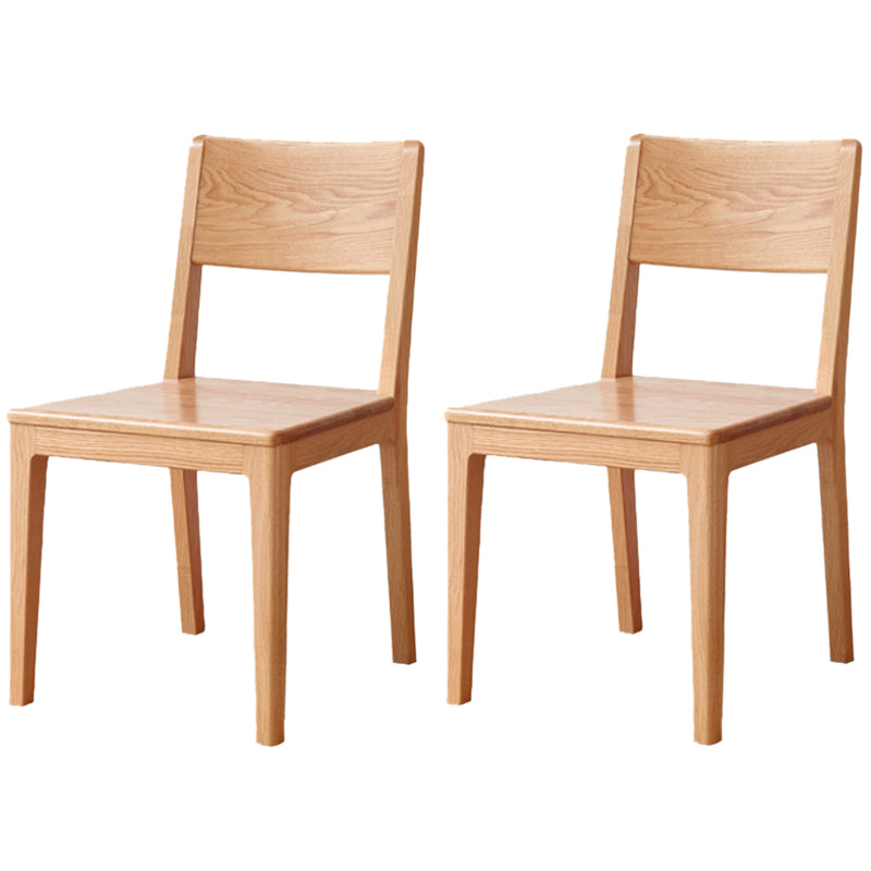 Nordic Armless Backrest Wood Chair with Wooden Legs for Dining Room