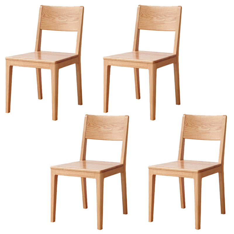 Nordic Armless Backrest Wood Chair with Wooden Legs for Dining Room