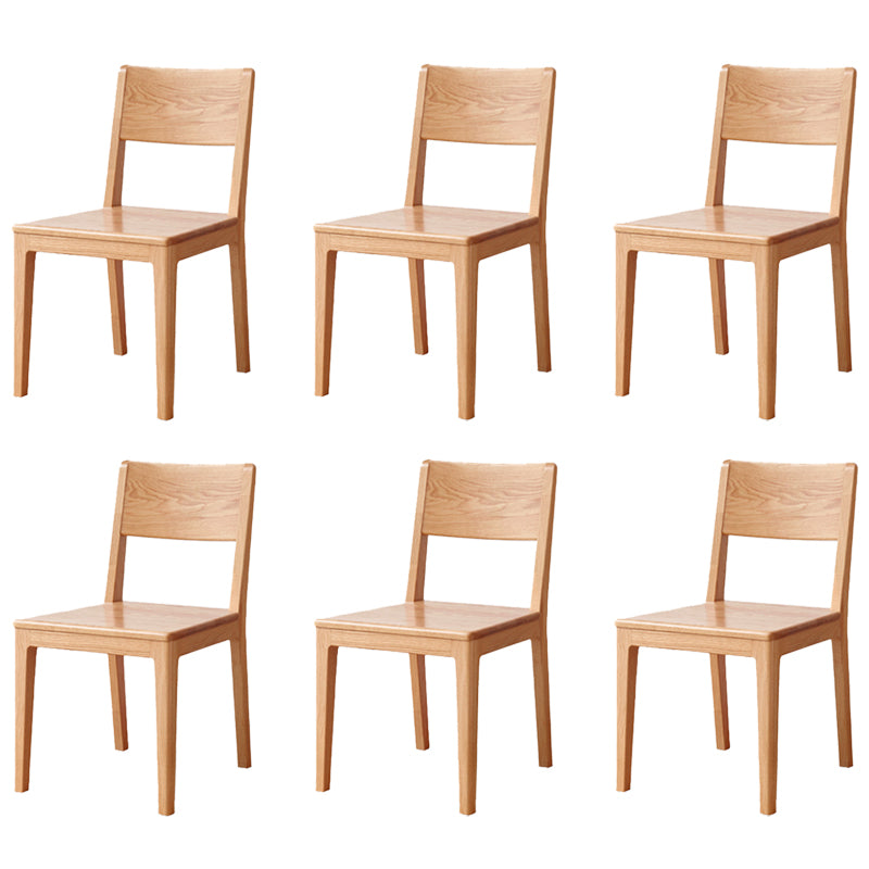 Nordic Armless Backrest Wood Chair with Wooden Legs for Dining Room