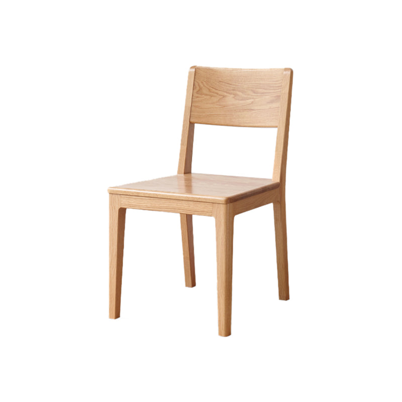 Nordic Armless Backrest Wood Chair with Wooden Legs for Dining Room