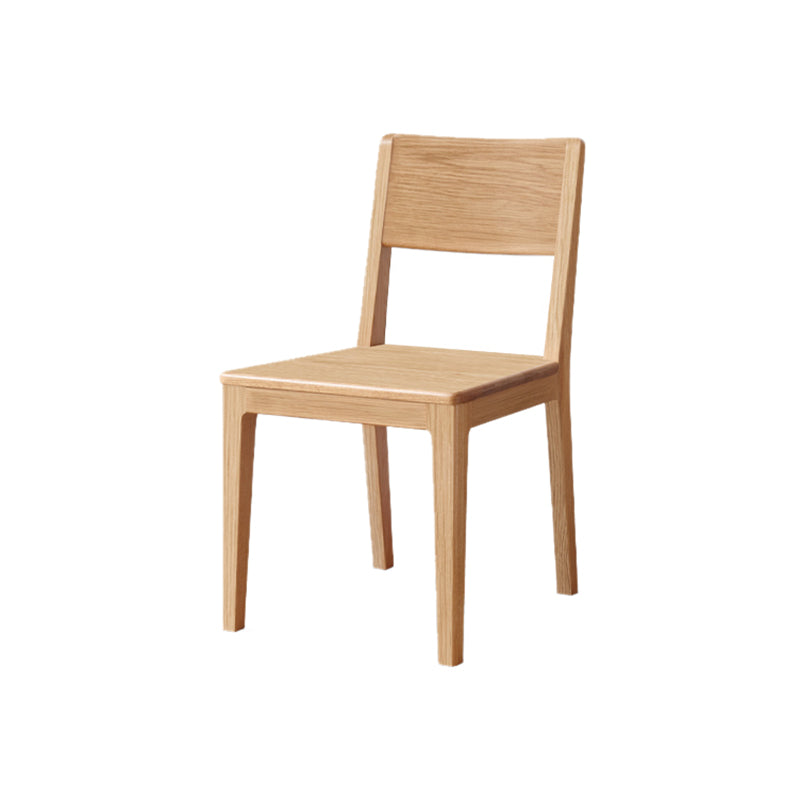 Nordic Armless Backrest Wood Chair with Wooden Legs for Dining Room