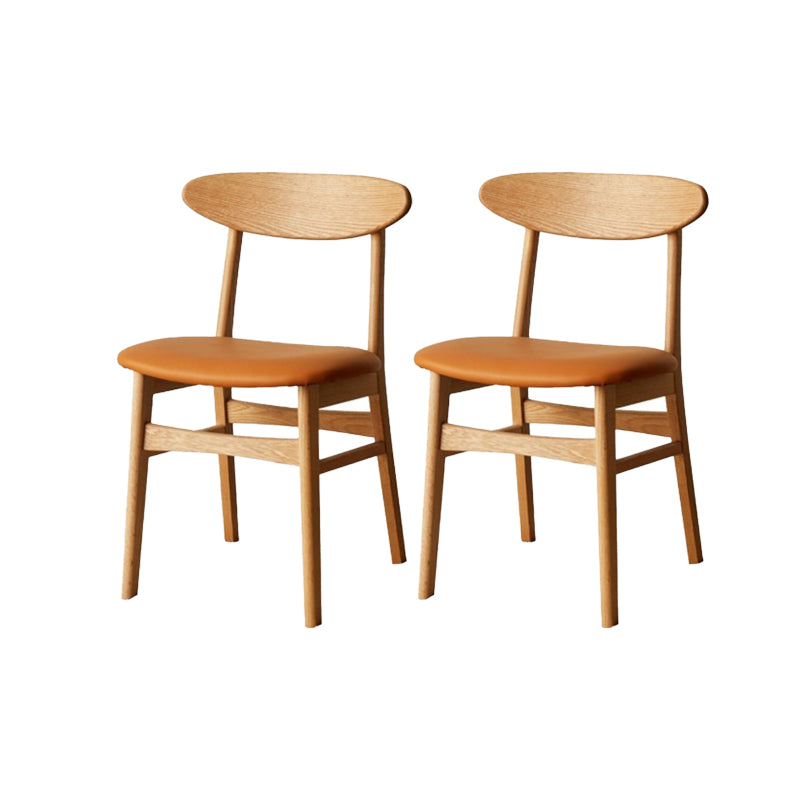 Contemporary Open Side Dining Chair Wooden Upholstered Chair for Dining Room