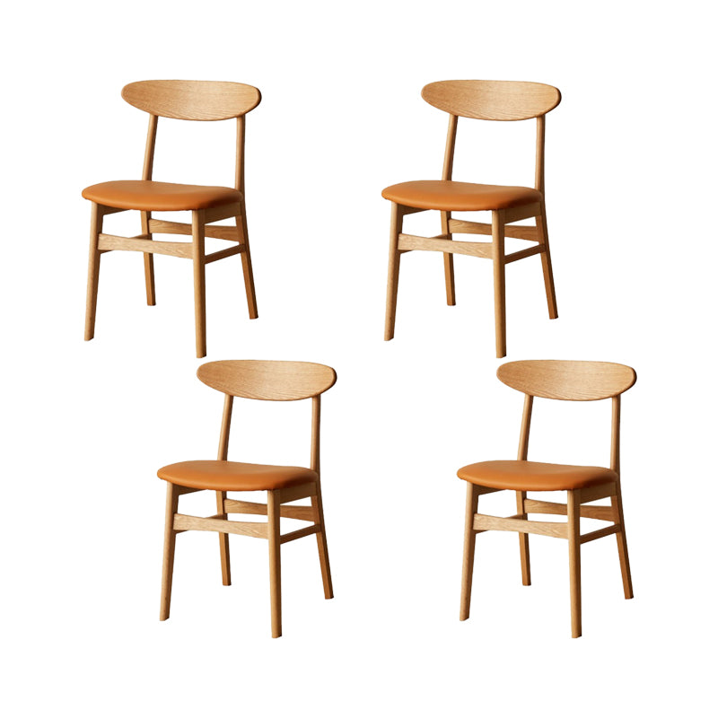 Contemporary Open Side Dining Chair Wooden Upholstered Chair for Dining Room