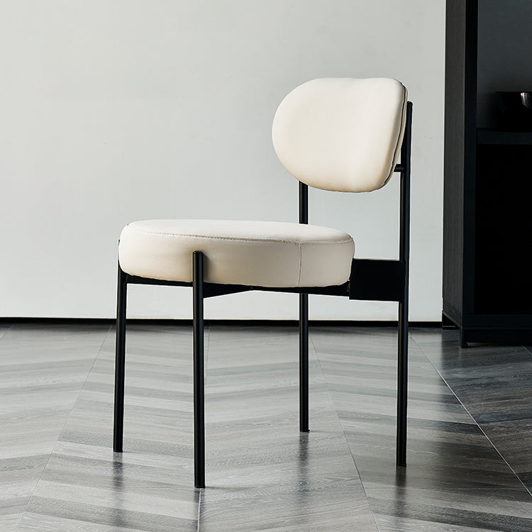 Industrial Style Side Chair Upholstered Side Dining Chair with Metal Frame