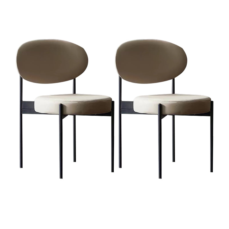 Industrial Style Side Chair Upholstered Side Dining Chair with Metal Frame