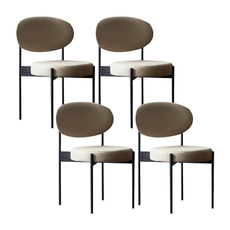 Industrial Style Side Chair Upholstered Side Dining Chair with Metal Frame