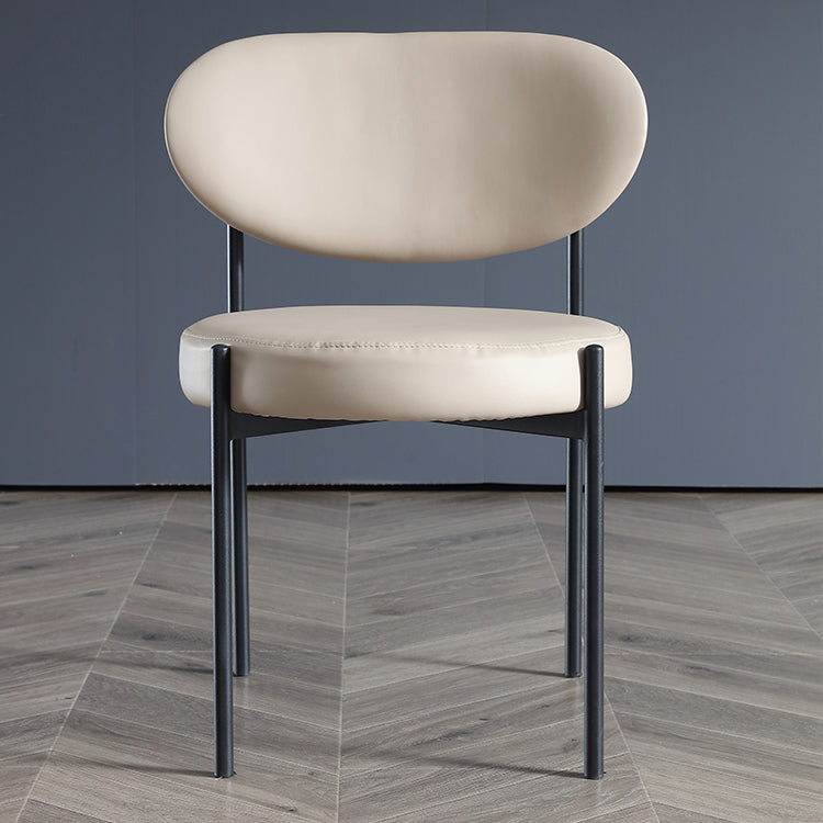 Industrial Style Side Chair Upholstered Side Dining Chair with Metal Frame