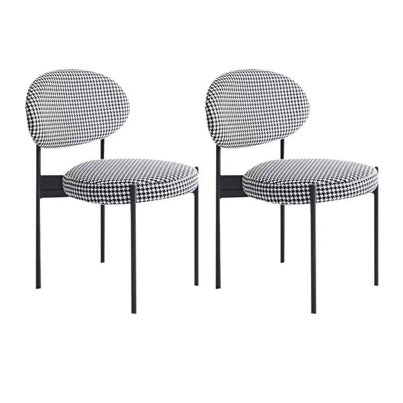 Industrial Style Side Chair Upholstered Side Dining Chair with Metal Frame