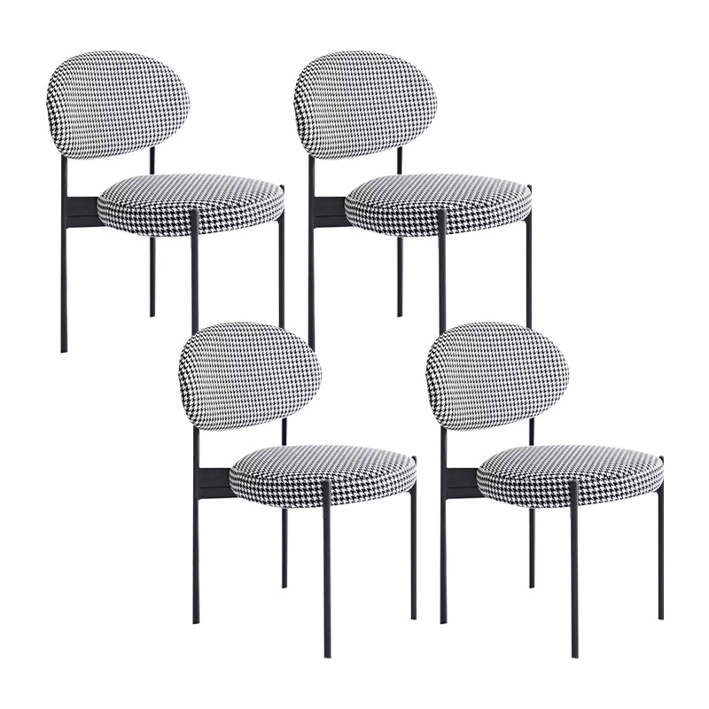 Industrial Style Side Chair Upholstered Side Dining Chair with Metal Frame