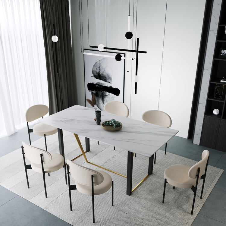 Industrial Style Side Chair Upholstered Side Dining Chair with Metal Frame