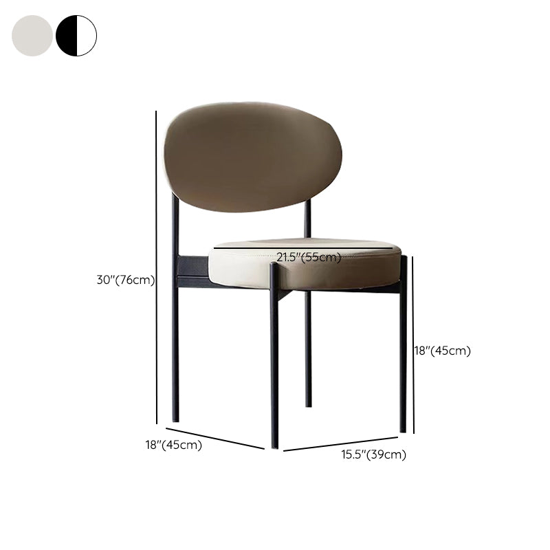 Industrial Style Side Chair Upholstered Side Dining Chair with Metal Frame