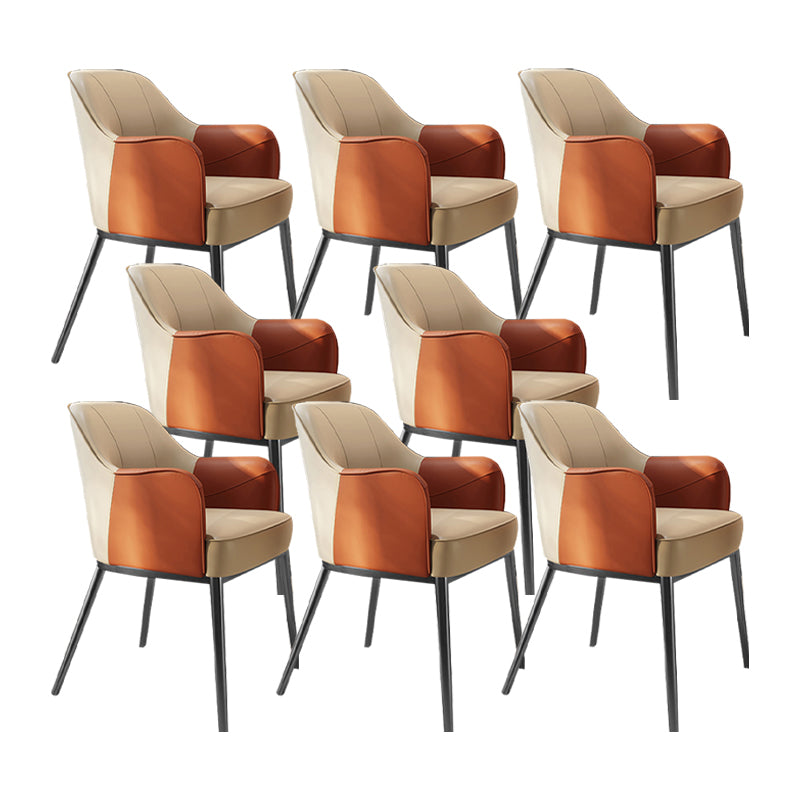 Industrial Style Arm Chair Faux Leather Dining Chair for Bedroom