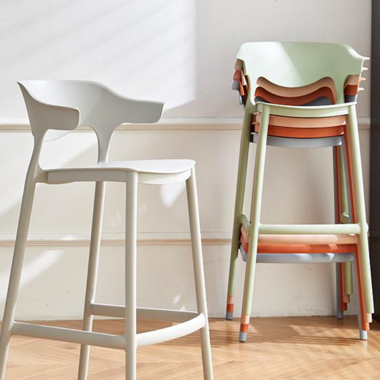 Contemporary Acrylic Bar Stools Indoor Low Back Counter Chair