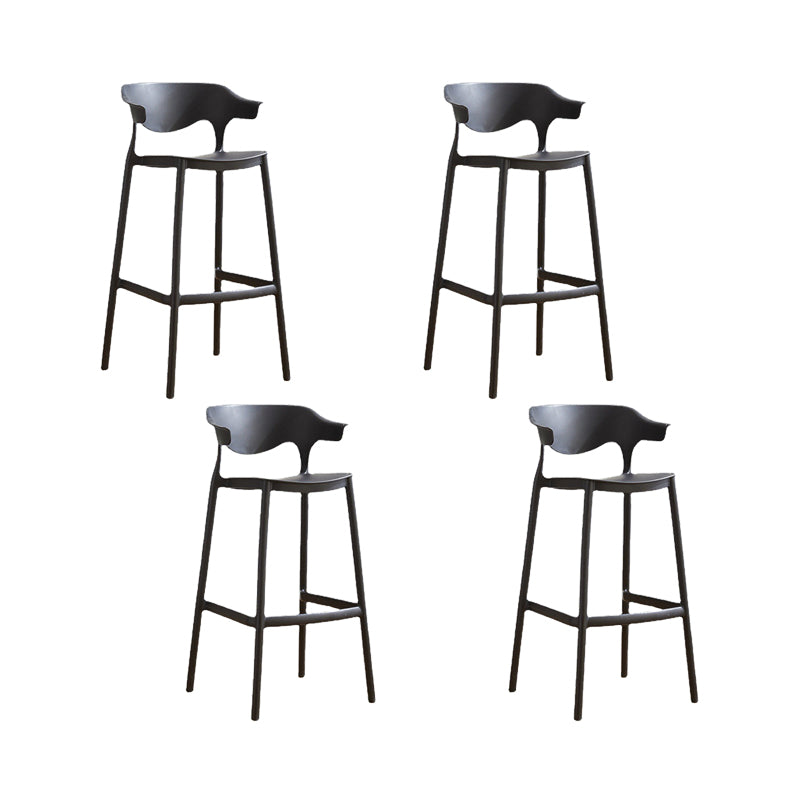 Contemporary Acrylic Bar Stools Indoor Low Back Counter Chair