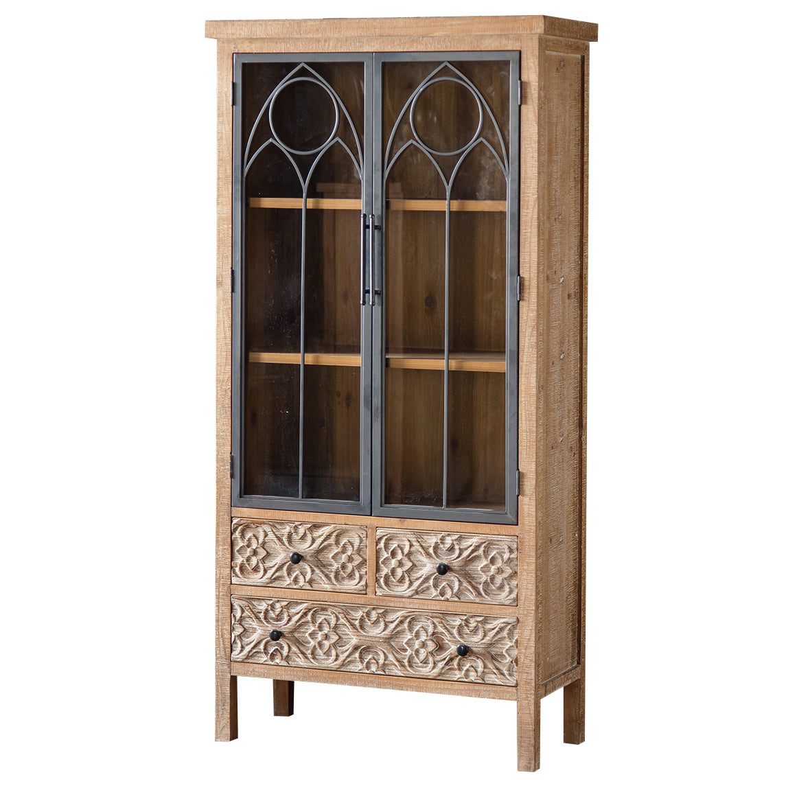 Modern Sideboard Solid Wood Sideboard Cabinet with Doors for Dining Room