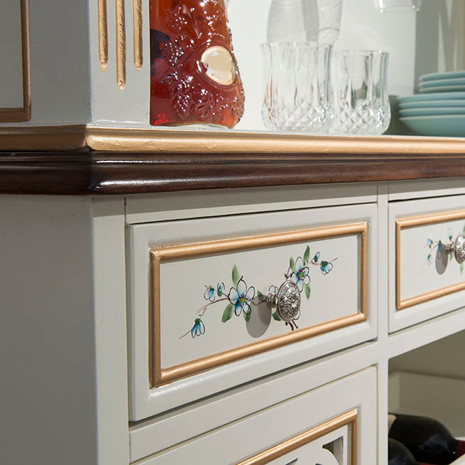 Glam Dining Buffet Birch Buffet Table with Doors for Dining Room