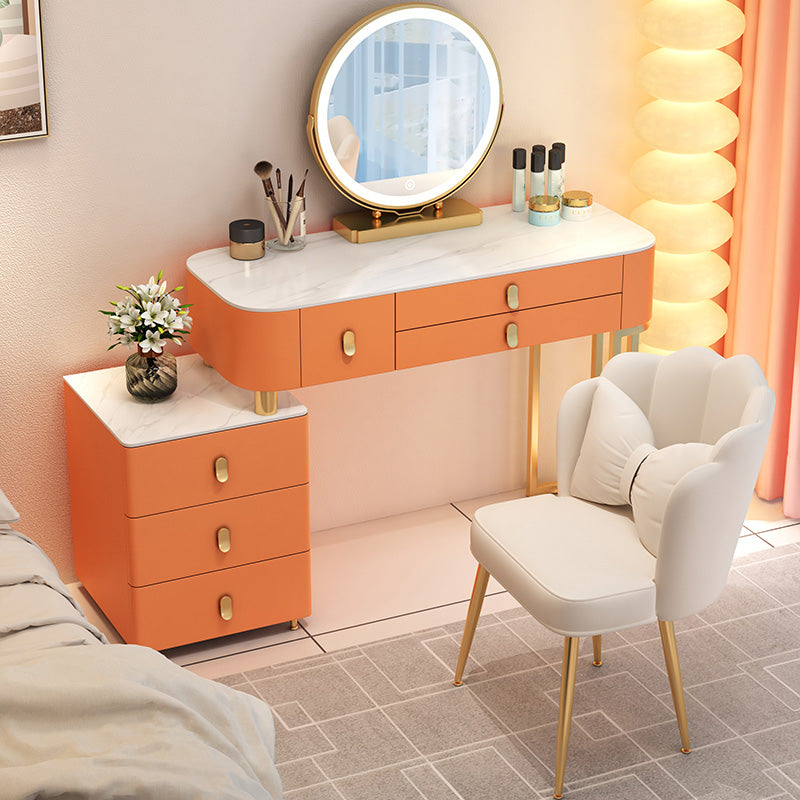 Contemporary With Drawer Solid Wood Bedroom Lighted Mirror Dressing Table