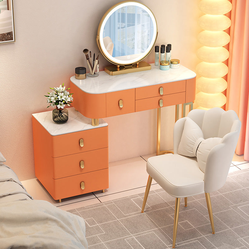 Contemporary With Drawer Solid Wood Bedroom Lighted Mirror Dressing Table