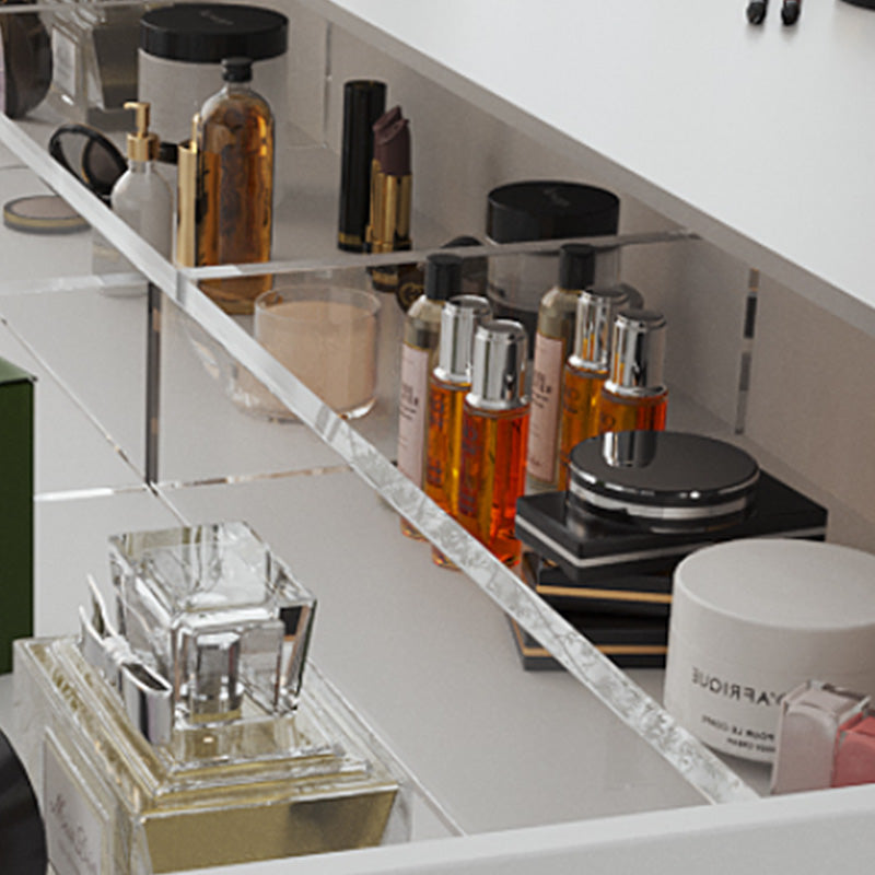 Contemporary Standing Plastic Bedroom Transparent Makeup Vanity Desk Table