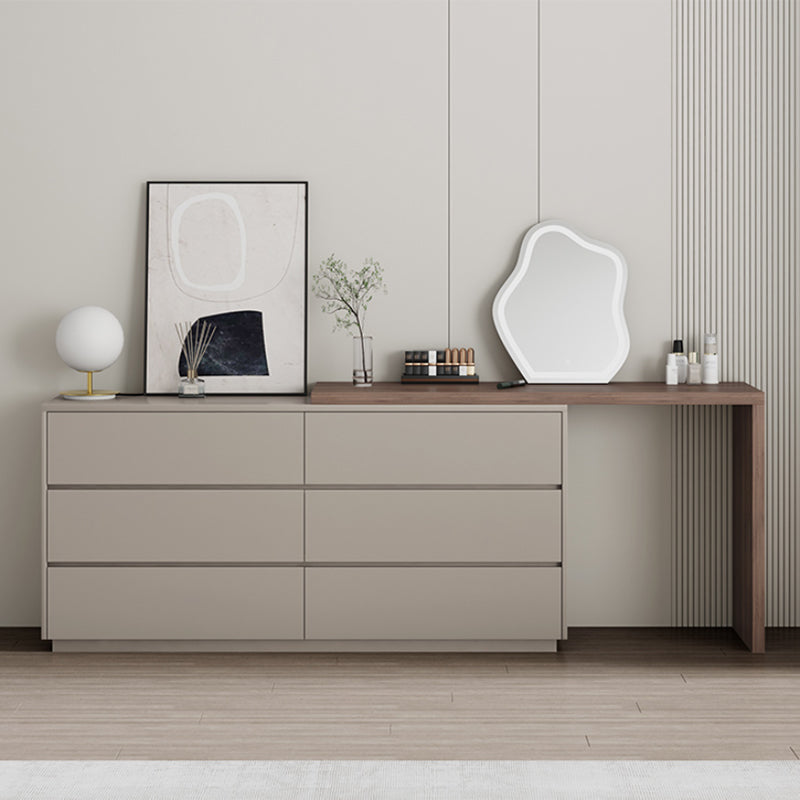 Modern Brown Solid Wood Bedroom Standing With Drawer Make-up Vanity