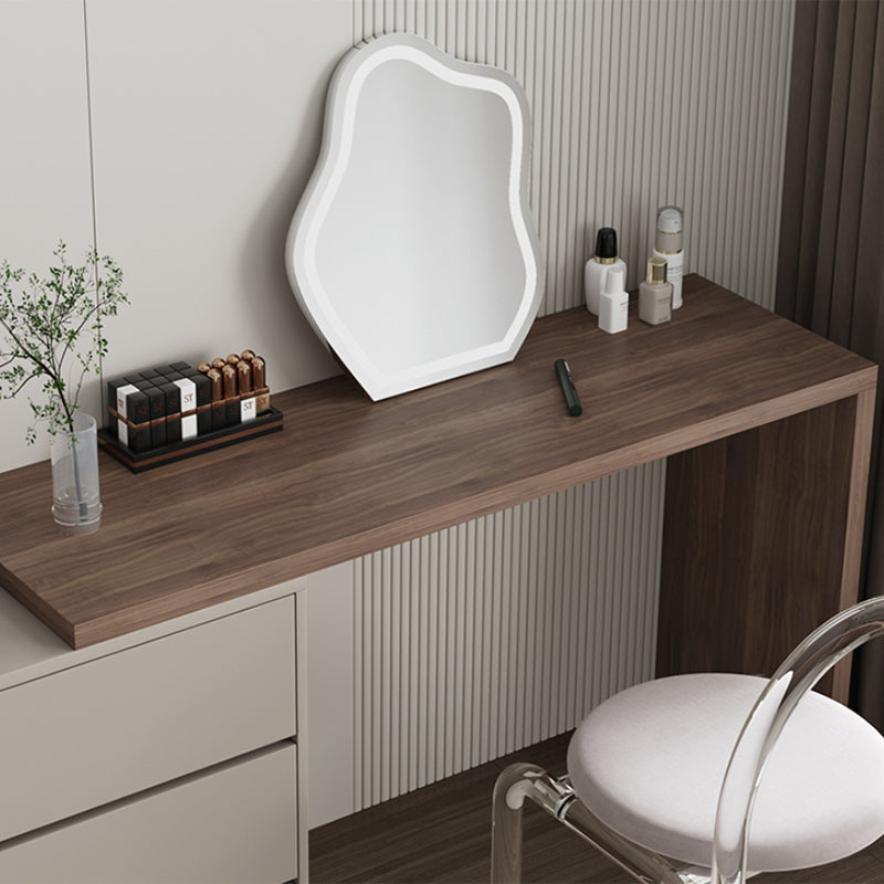 Modern Brown Solid Wood Bedroom Standing With Drawer Make-up Vanity