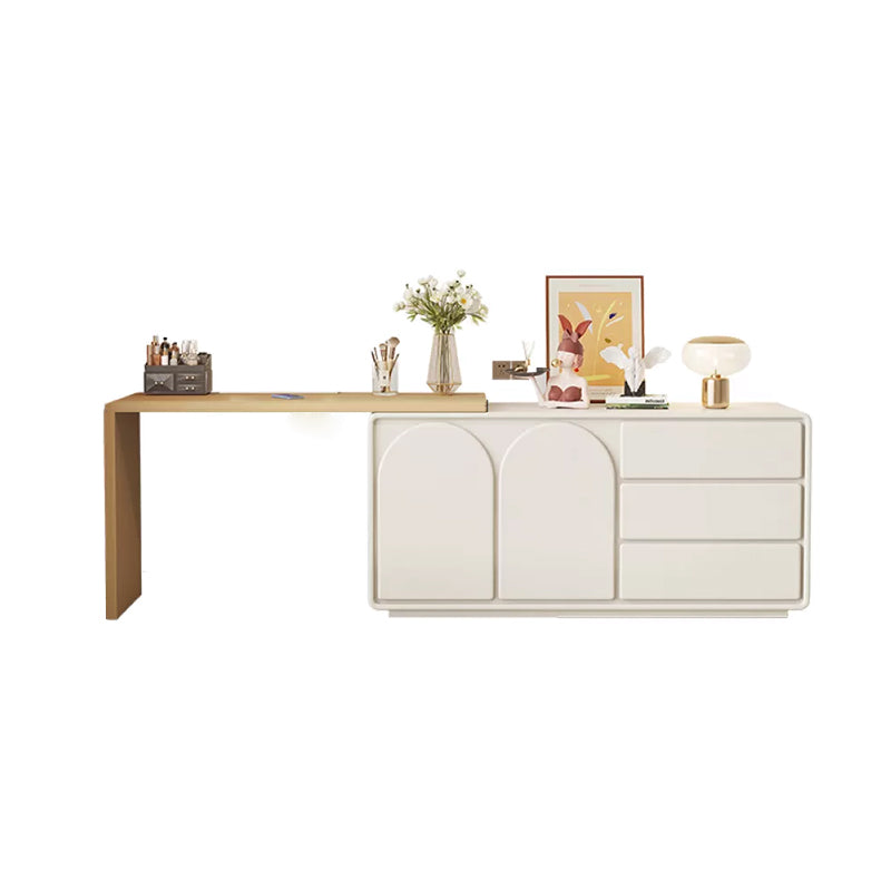 Contemporary White With Drawer Bedroom Lighted Mirror Dressing Table