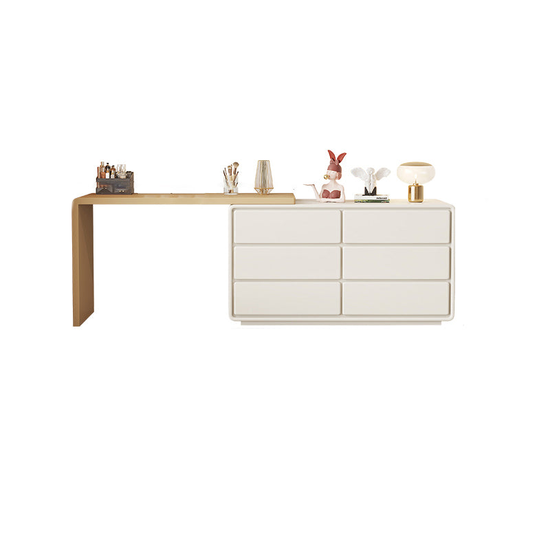 Contemporary White With Drawer Bedroom Lighted Mirror Dressing Table