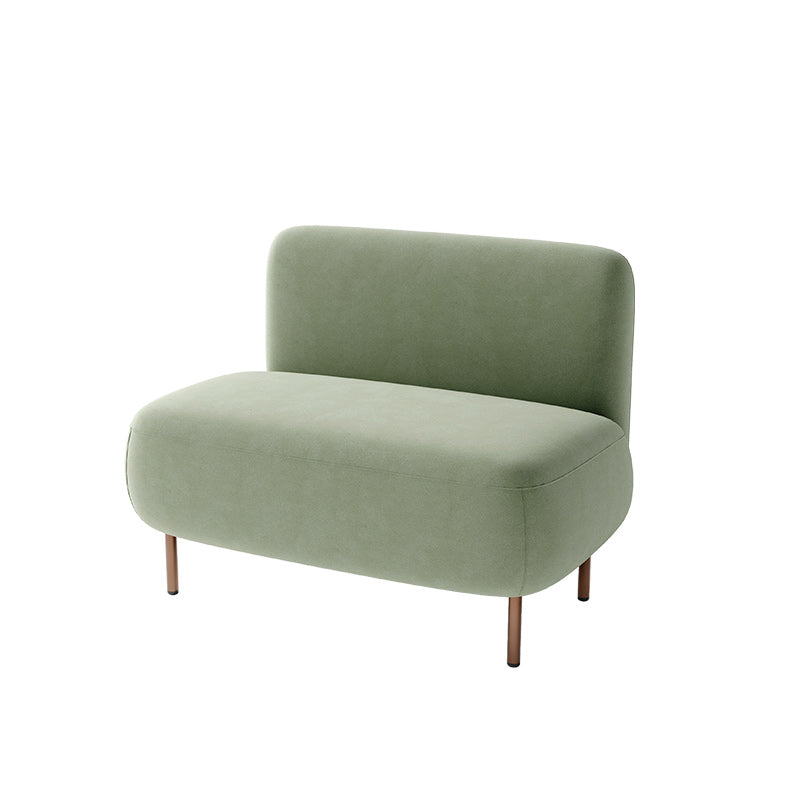 Contemporary Sofa Living Room Faux Leather Sofa with Gold Metal Base