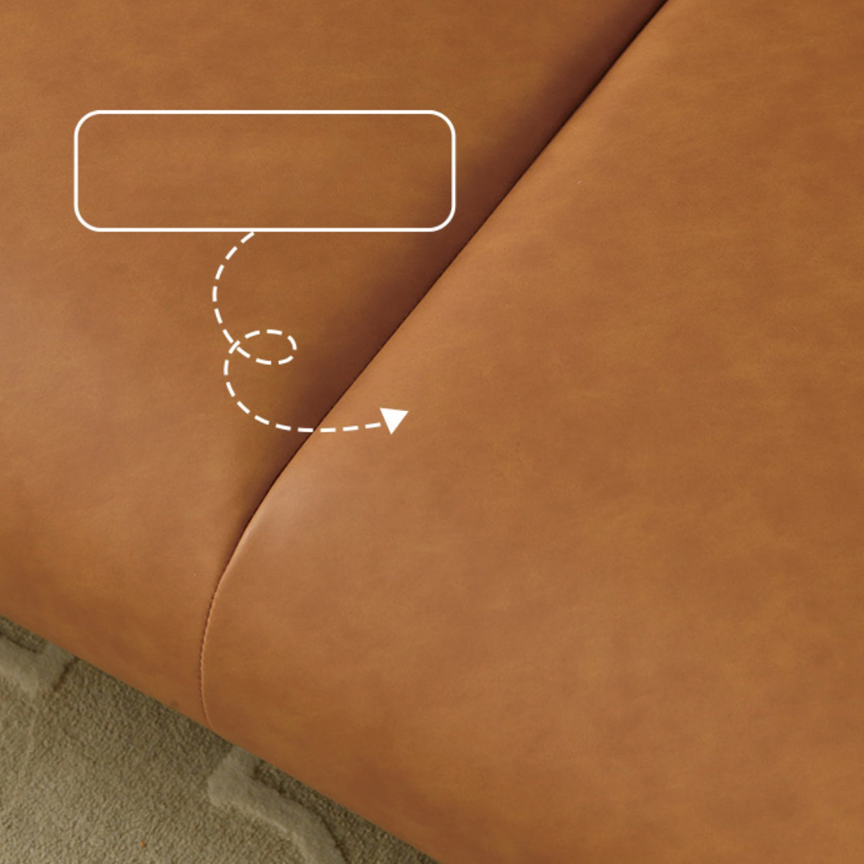 Faux Leather Standard Sofa Square Arm Sofa withTufted Back in Solid Wood