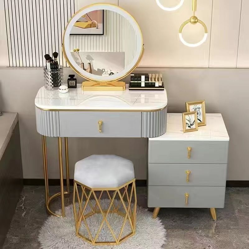 15" Wide Make-up Vanity Mirror Wooden Dressing Table with Drawer