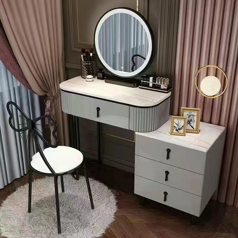 15" Wide Make-up Vanity Mirror Wooden Dressing Table with Drawer