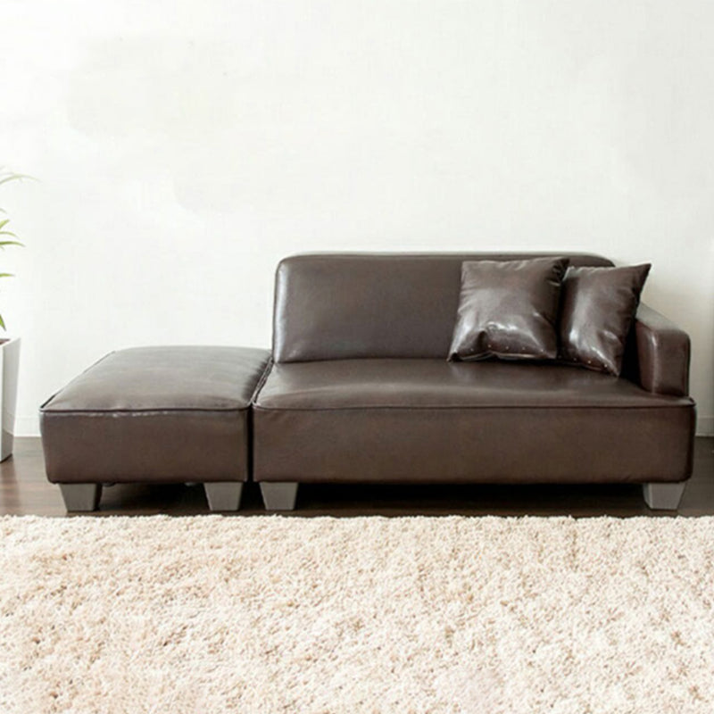 Square Arm Sectionals Contemporary 43.3" L Loveseat with Footrest